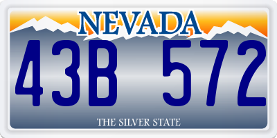 NV license plate 43B572