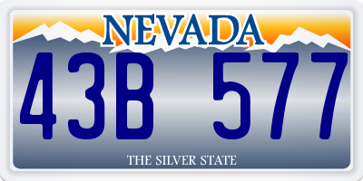 NV license plate 43B577