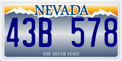 NV license plate 43B578