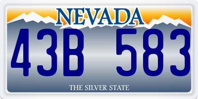 NV license plate 43B583