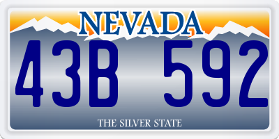 NV license plate 43B592