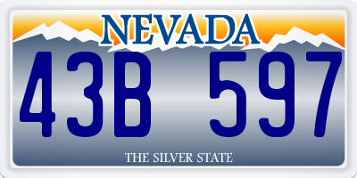 NV license plate 43B597