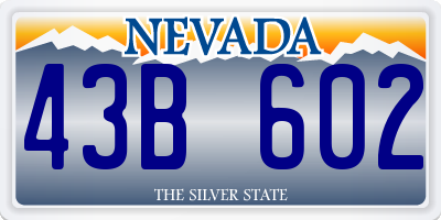 NV license plate 43B602