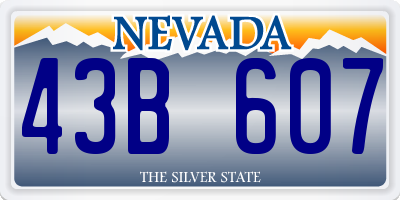 NV license plate 43B607