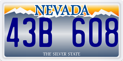 NV license plate 43B608
