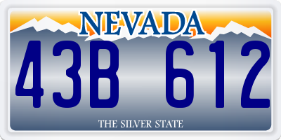 NV license plate 43B612