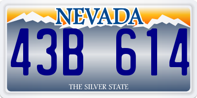 NV license plate 43B614