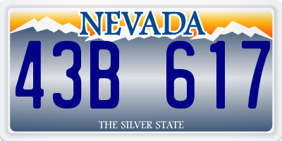 NV license plate 43B617