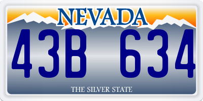 NV license plate 43B634
