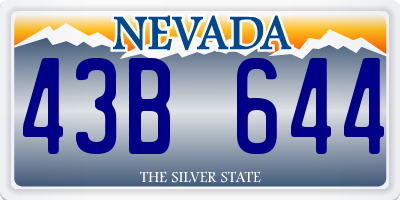 NV license plate 43B644
