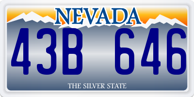 NV license plate 43B646