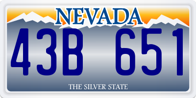 NV license plate 43B651