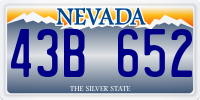 NV license plate 43B652