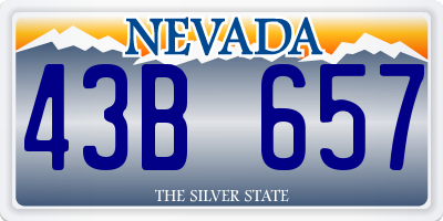 NV license plate 43B657