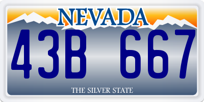 NV license plate 43B667