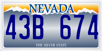 NV license plate 43B674