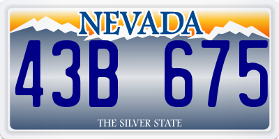 NV license plate 43B675