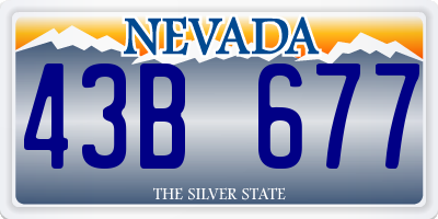 NV license plate 43B677