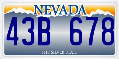 NV license plate 43B678