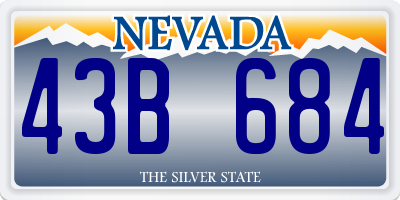 NV license plate 43B684