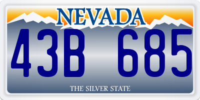 NV license plate 43B685