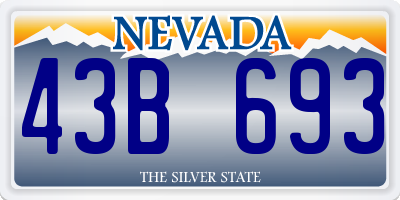 NV license plate 43B693