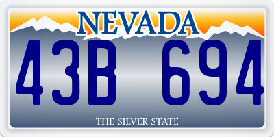 NV license plate 43B694