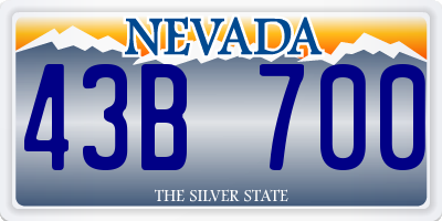NV license plate 43B700