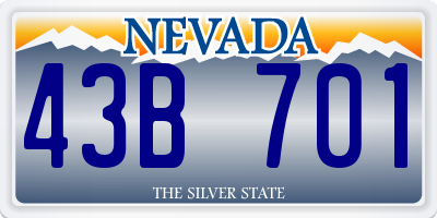NV license plate 43B701