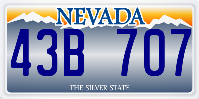 NV license plate 43B707