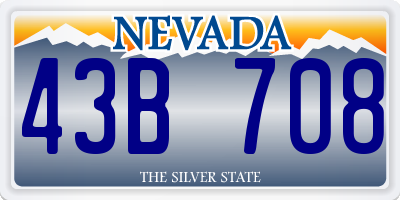 NV license plate 43B708