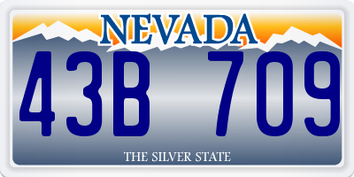 NV license plate 43B709