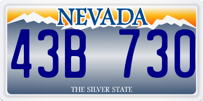 NV license plate 43B730