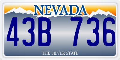 NV license plate 43B736