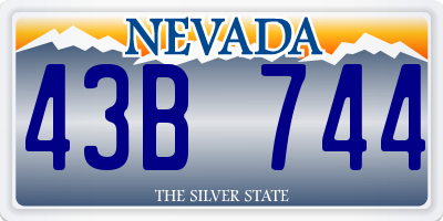 NV license plate 43B744
