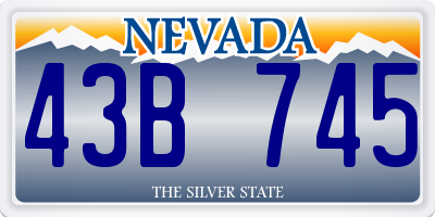 NV license plate 43B745