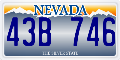 NV license plate 43B746