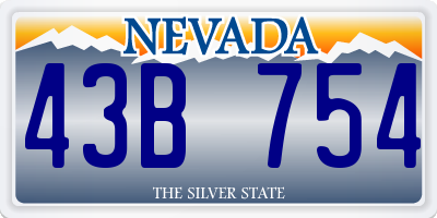 NV license plate 43B754