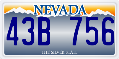NV license plate 43B756