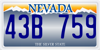 NV license plate 43B759