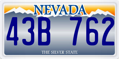 NV license plate 43B762