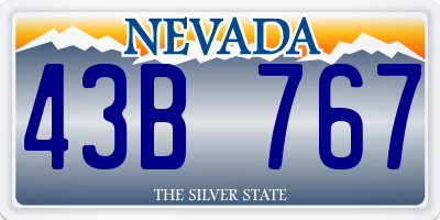 NV license plate 43B767