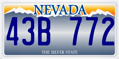 NV license plate 43B772