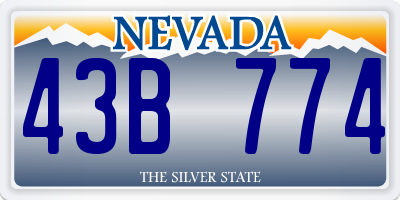 NV license plate 43B774