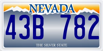 NV license plate 43B782