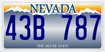NV license plate 43B787