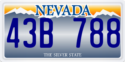 NV license plate 43B788