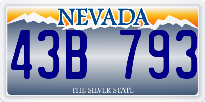 NV license plate 43B793