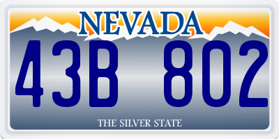 NV license plate 43B802
