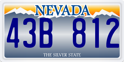 NV license plate 43B812